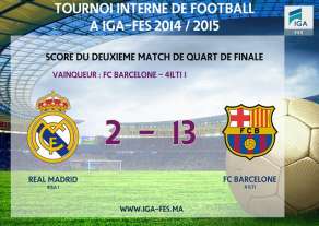 IGA Fès - Tournoi interne de football à IGA-Fès 2014/2015 : Score du deuxième match de quart de finale