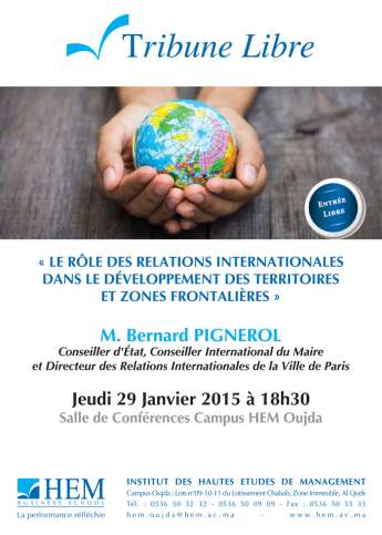 HEM - Le Rôle des Relations Internationales dans le Développement des Territoires et Zones Frontalières » à HEM Oujda