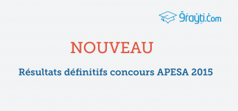 Résultats définitifs concours APESA 2015