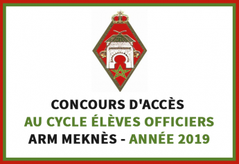 Concours d'accès à l'Académie Royale Militaire Meknès au cycle des Élèves Officiers 2019