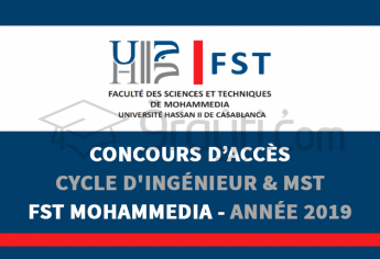 Concours d'accès au cycle d'ingénieur et Master Sciences et Techniques à la FST Mohammedia 2019