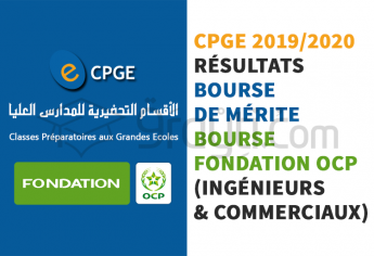 CPGE 2019/2020 : Résultats de bourse de mérite et bourse de la Fondation OCP