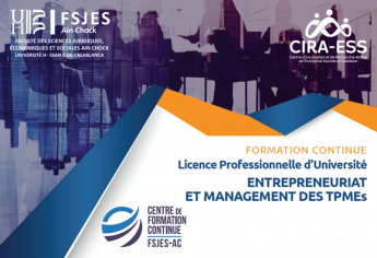 Licence Pro. Entrepreneuriat et Management des TPMEs à la FSJES Ain Chock Casablanca 2020