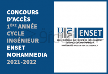 Concours d'accès en 1ère année du cycle d'ingénieur de l'ENSET Mohammedia 2021-2022
