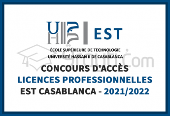 Concours d'accès aux Licences Professionnelles de l'EST Casablanca 2021-2022