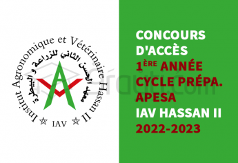 Concours d'accès à l'APESA de l'IAV Hassan II 2022-2023