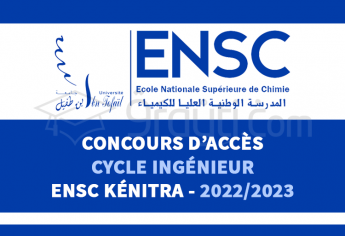Concours d’accès en cycle d'ingénieur de l'ENSC Kénitra 2022-2023
