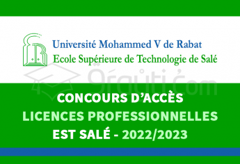 Concours d'accès aux Licences Professionnelles de l'EST Salé 2022-2023