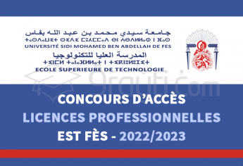 Concours d'accès aux Licences Professionnelles de l'EST Fès 2022-2023