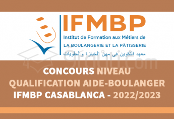 Concours Niveau Qualification Aide-Boulanger de l'IFMBP Casablanca 2022-2023