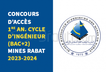 Concours 1re année cycle d'ingénieur (titulaires Bac+2) de Mines Rabat 2023-2024
