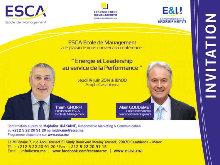 Conférence « ENERGIE & LEADERSHIP AU SERVICE DE LA PERFORMANCE »