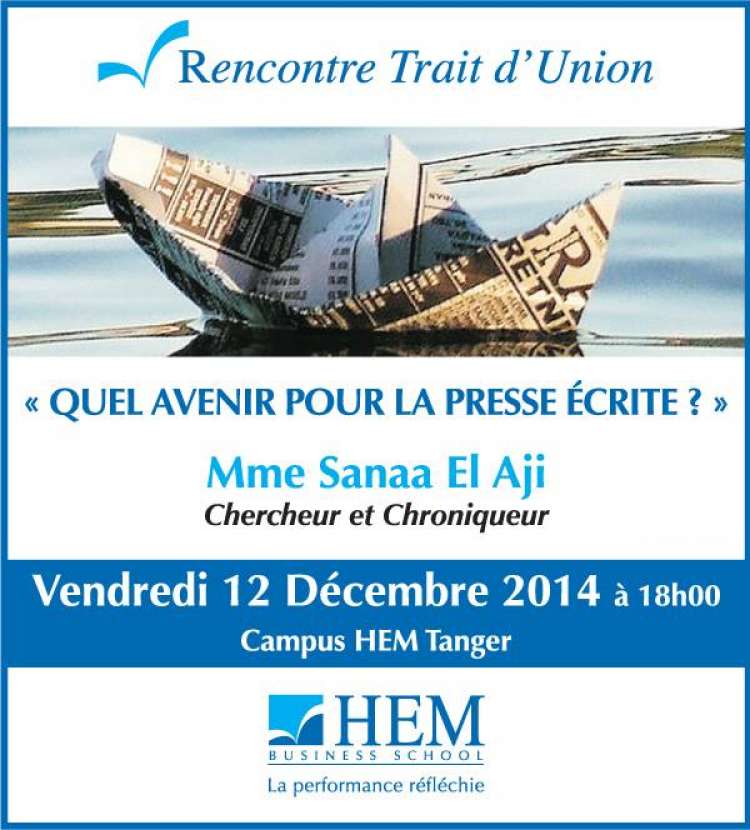 HEM - Rencontre Trait d'Union : « Quel avenir pour la presse écrite?» en présence de Sanna el Aji