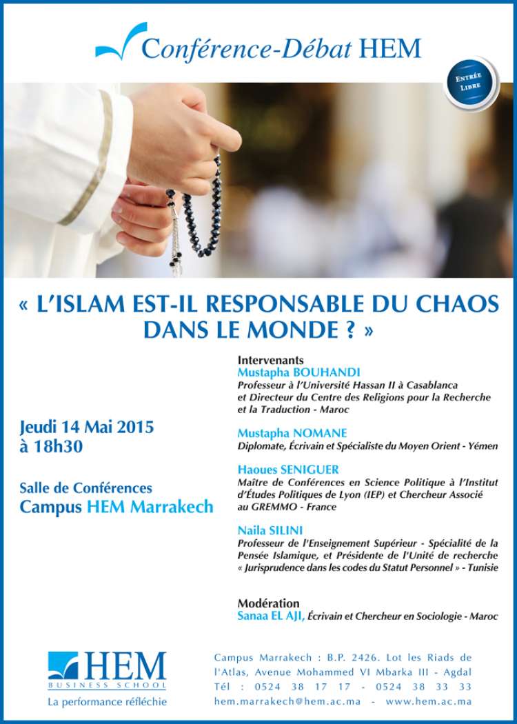 HEM - Conférence -Débat : « L’Islam est-il responsable du Chaos dans le monde ? » au Campus HEM Marrakech
