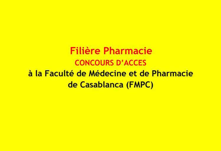 Lieu du concours d’accès à la FMP Casablanca (filière Pharmacie) 2018