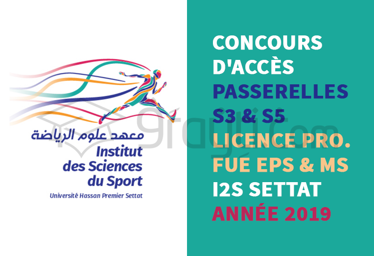 Concours d'accès par passerelles en S3 et S5 de la Licence Professionnelle à l’I2S Settat 2019