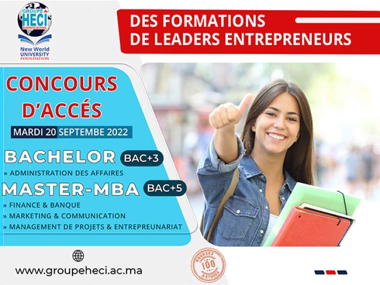 Concours d'accès au BACHELOR, MASTER ET MBA au Groupe HECI