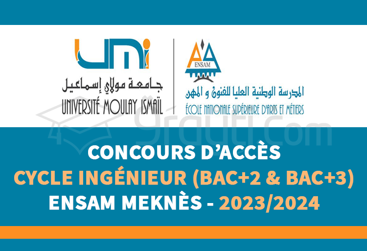 Concours cycle d'ingénieur de l'ENSAM Meknès 2023-2024
