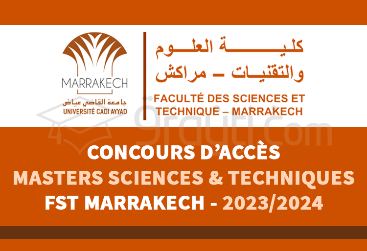 Concours Masters Sciences et Techniques de FST Marrakech 2023-2024